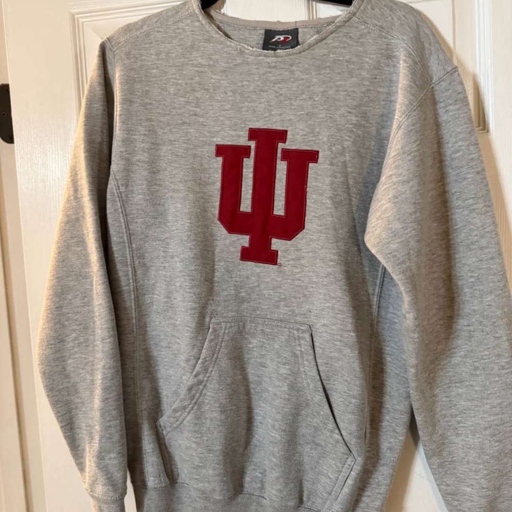 Pro Player Gray Crewneck Sweater with Red Emblem